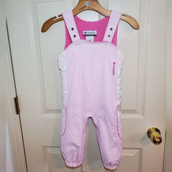 Columbia Infant Girls Double Flake Snow Bib Overall Size 24 Months - Picture 1 of 4